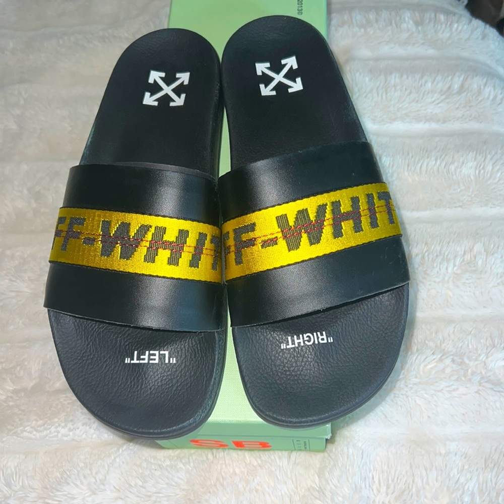 Size 11.5 men’s Off-white slides, never worn!
